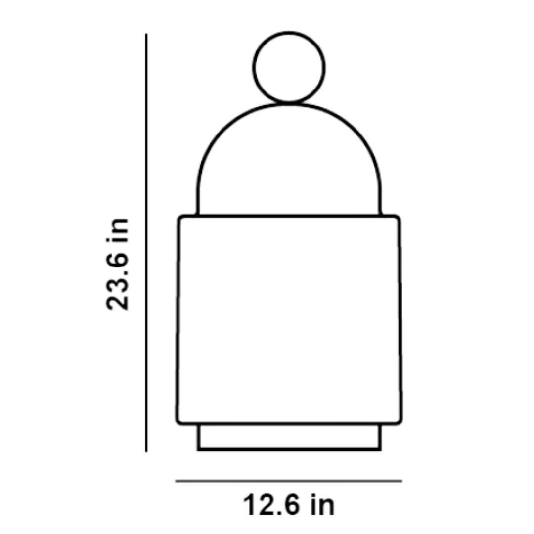 Große mundgeblasene, abnehmbare Tischlampe „Dome Nomad“ aus rauchgrauem Glas für Brokis (Moderne der Mitte des Jahrhunderts) im Angebot