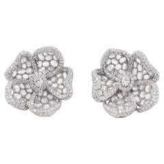 Chiarezza 15 Carat Diamond & White Gold Moveable Flower Earrings
