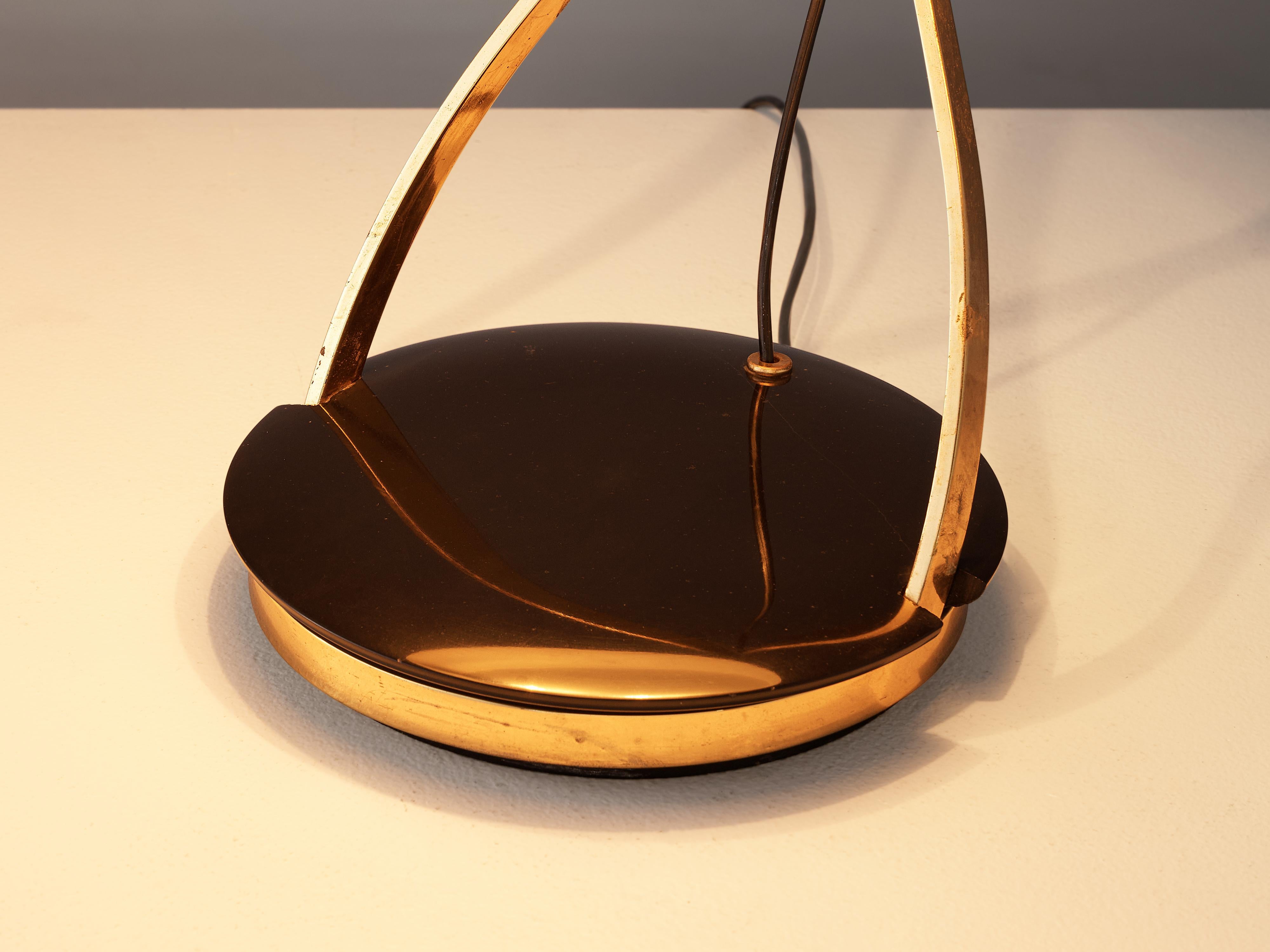 Chiarini Milano Rare ‘Commander’ Table Lamp in Metal, Brass and Stone 2