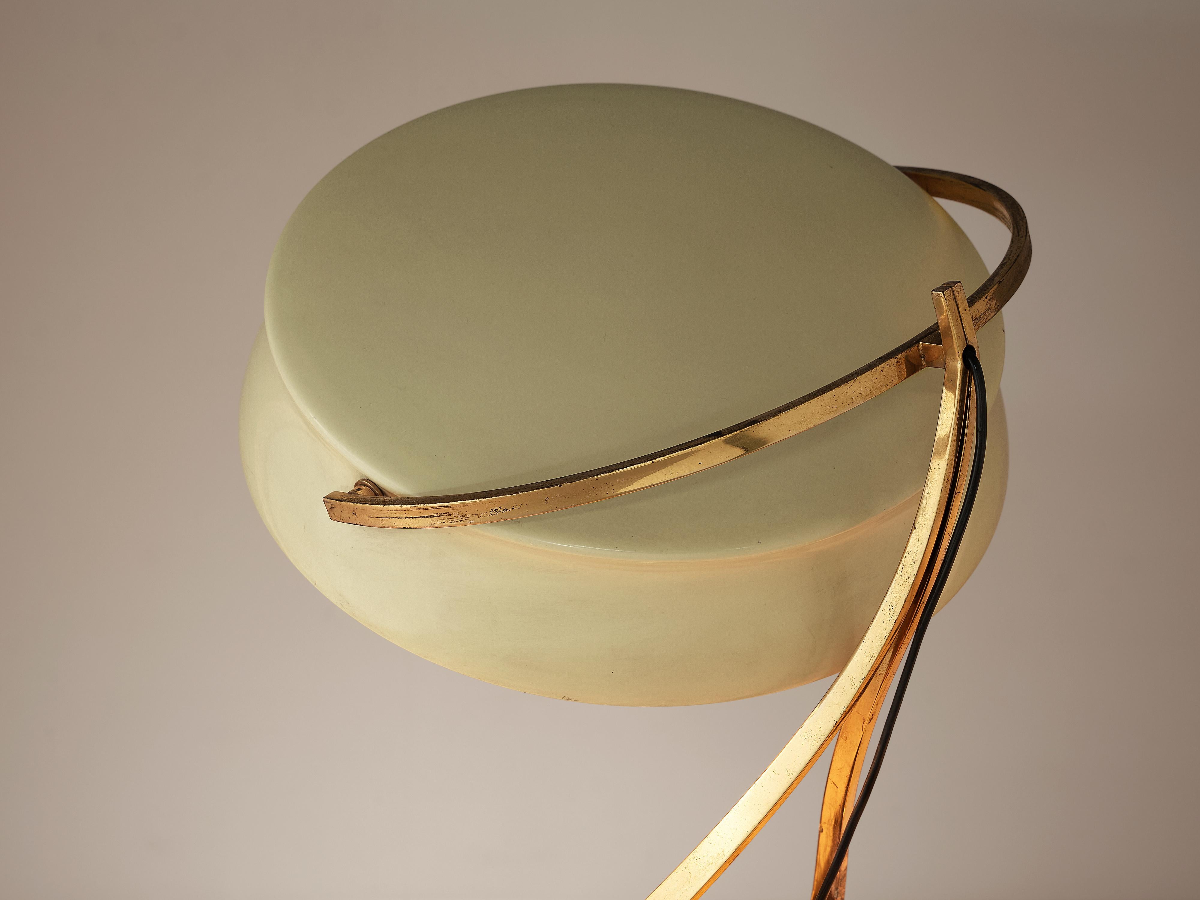 Chiarini Milano Rare ‘Commander’ Table Lamp in Metal, Brass and Stone 3