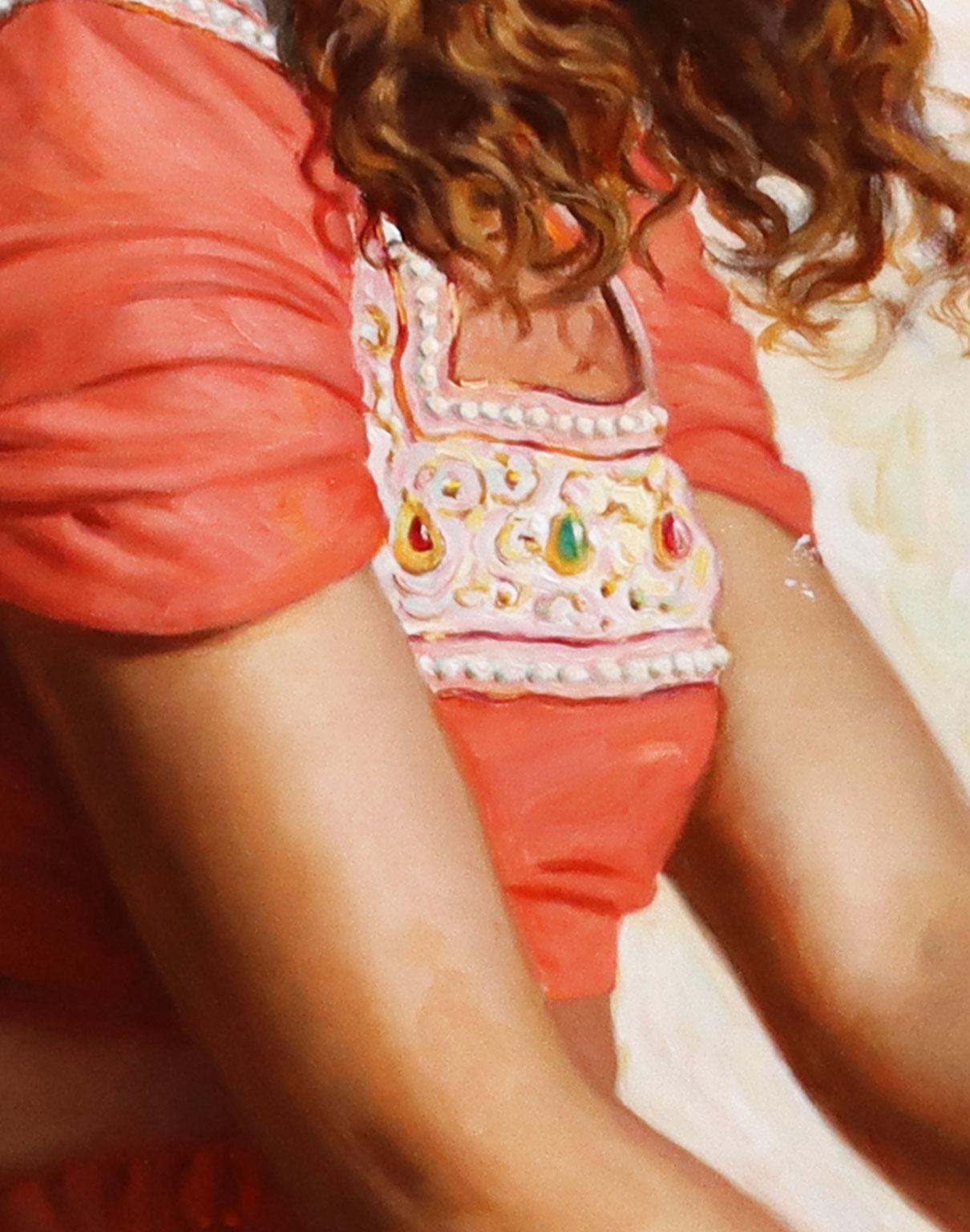 Venetian Girl - Chías Oil painting on canvas Realism For Sale 3