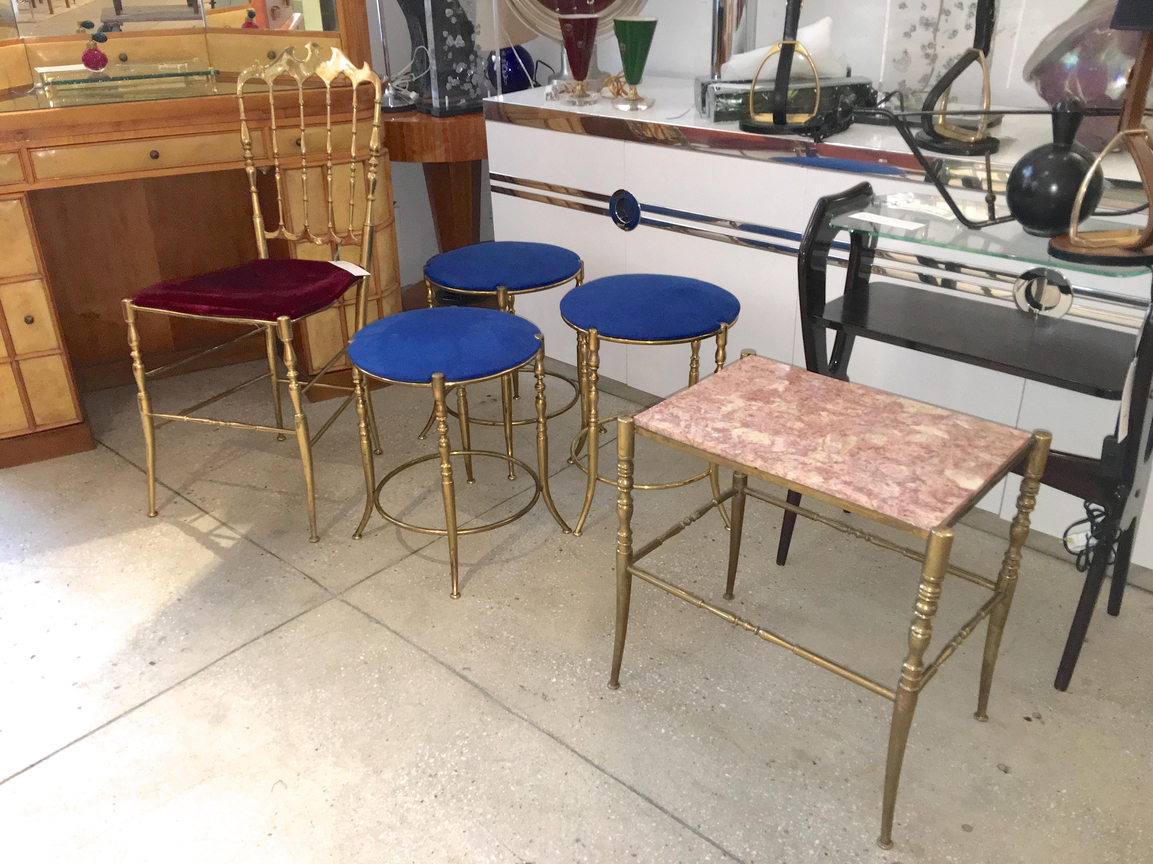 Chiavari Brass and Marble Side Table For Sale 3