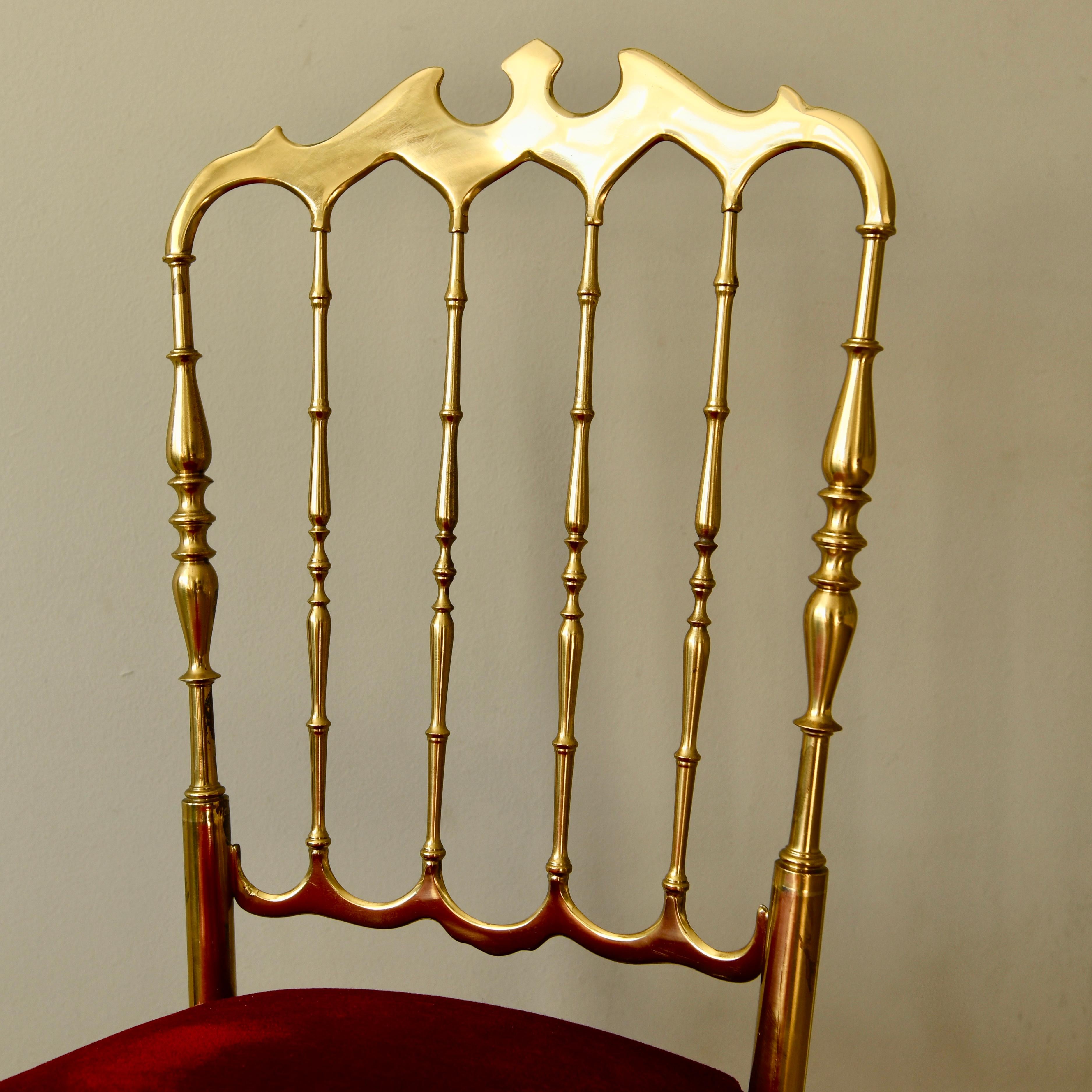 Mid-20th Century Chiavari Brass Ballroom Chair Giuseppe Gaetano Descalzi For Sale