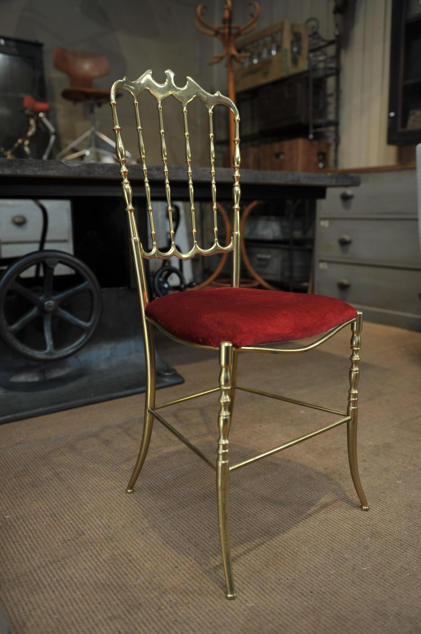 Chiavari Brass Chair, Italy, circa 1970 im Angebot 5