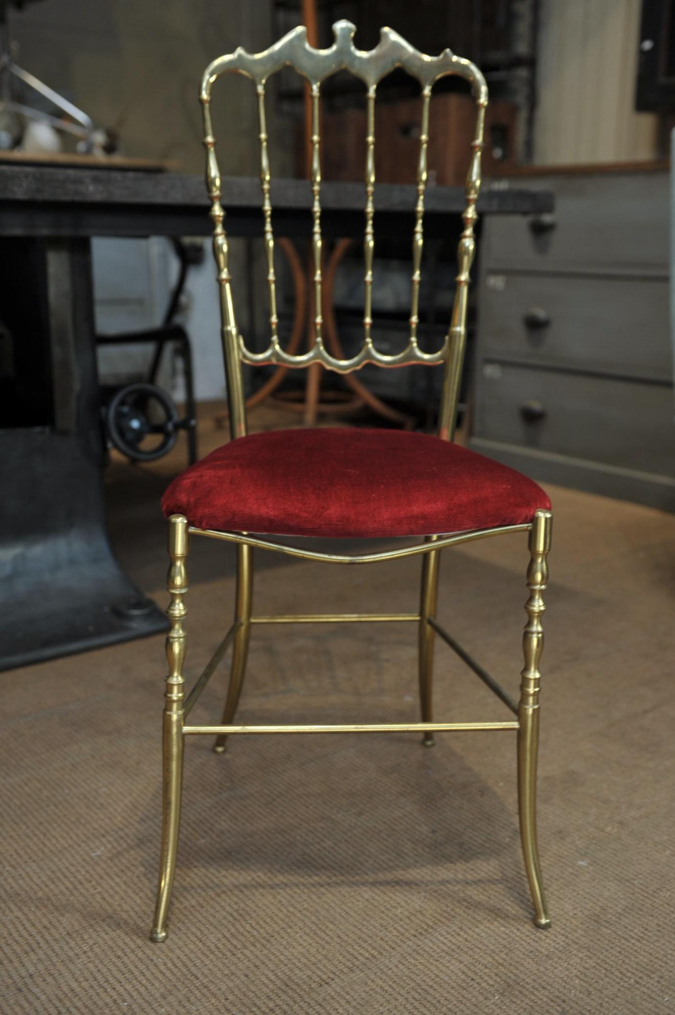 Chiavari Brass Chair, Italy, circa 1970 im Zustand „Gut“ im Angebot in Roubaix, FR