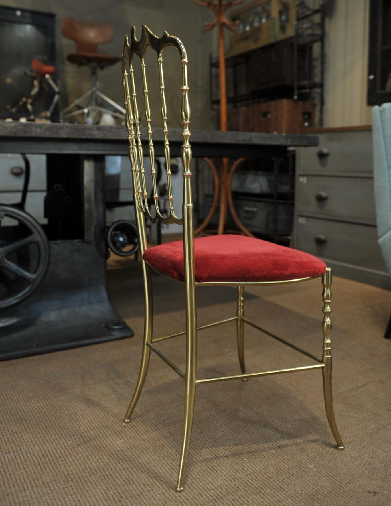 Chiavari Brass Chair, Italy, circa 1970 (Messing) im Angebot