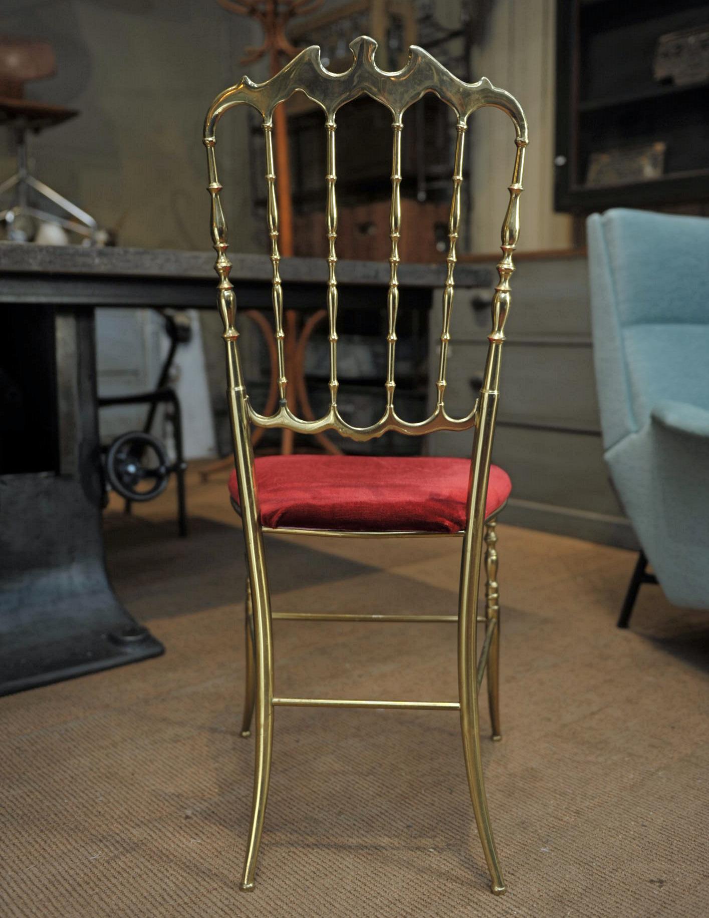 Chiavari Brass Chair, Italy, circa 1970 For Sale 2