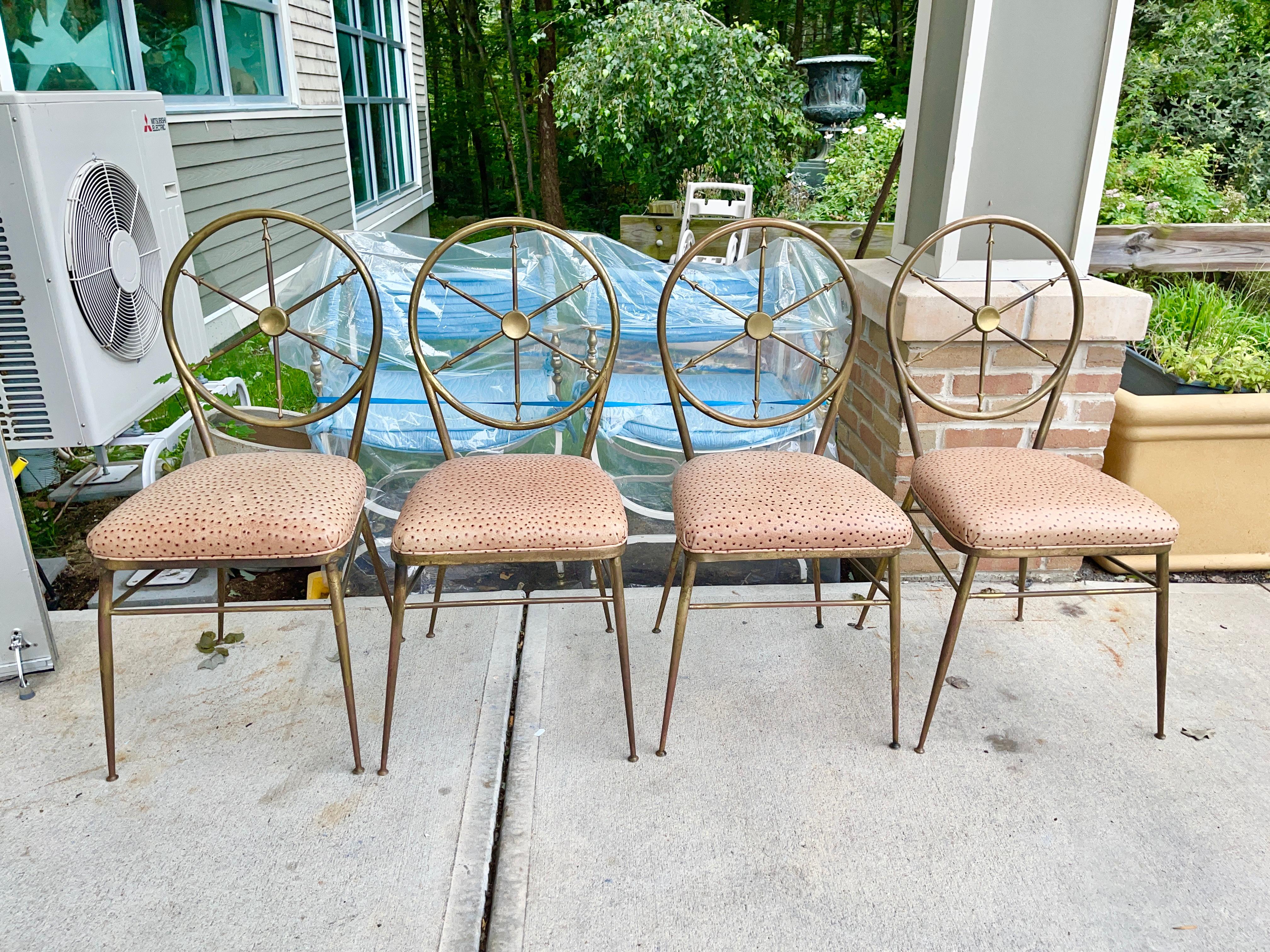 Chiavari Brass Compass Chairs, 4x For Sale 4