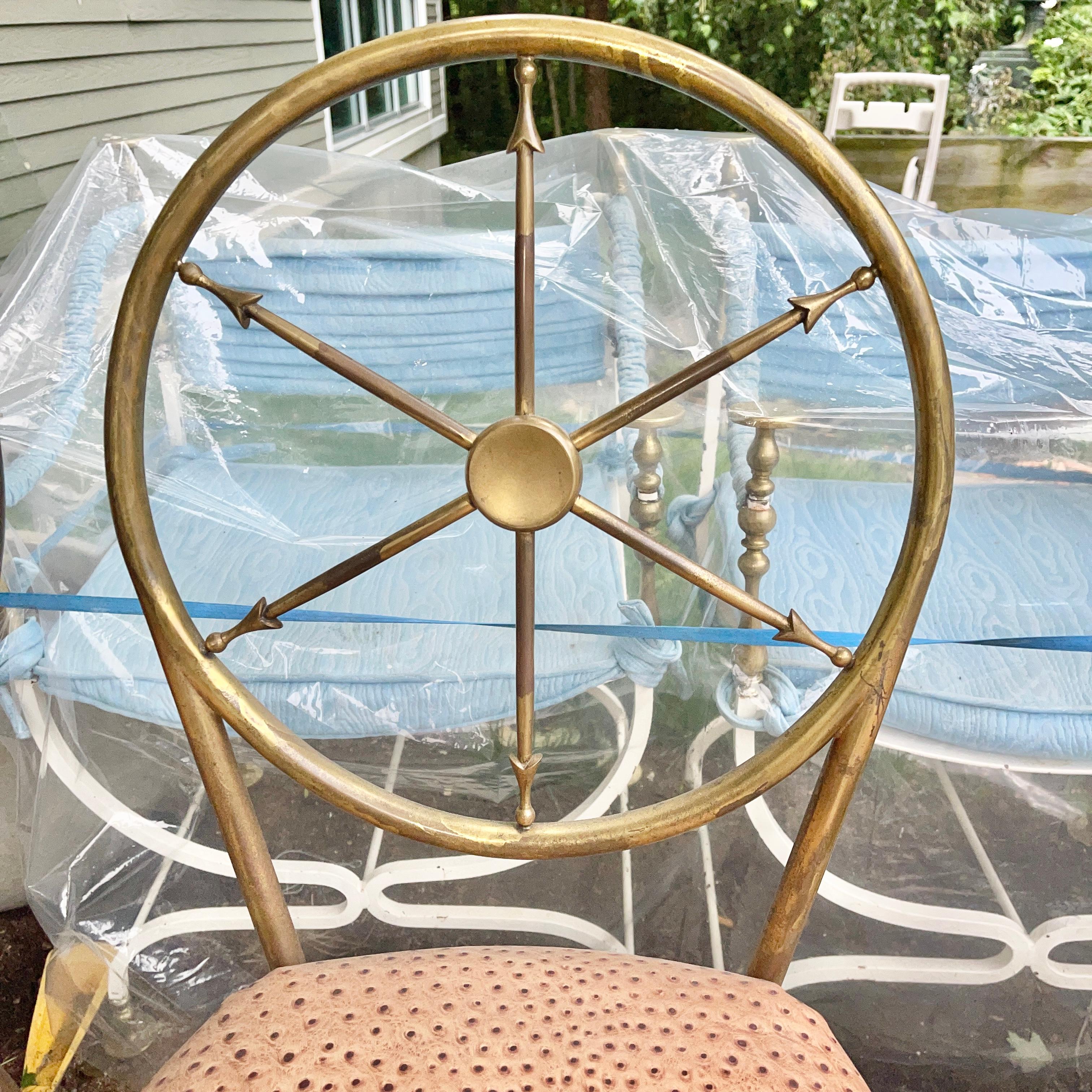 Chiavari Brass Compass Chairs, 4x For Sale 7