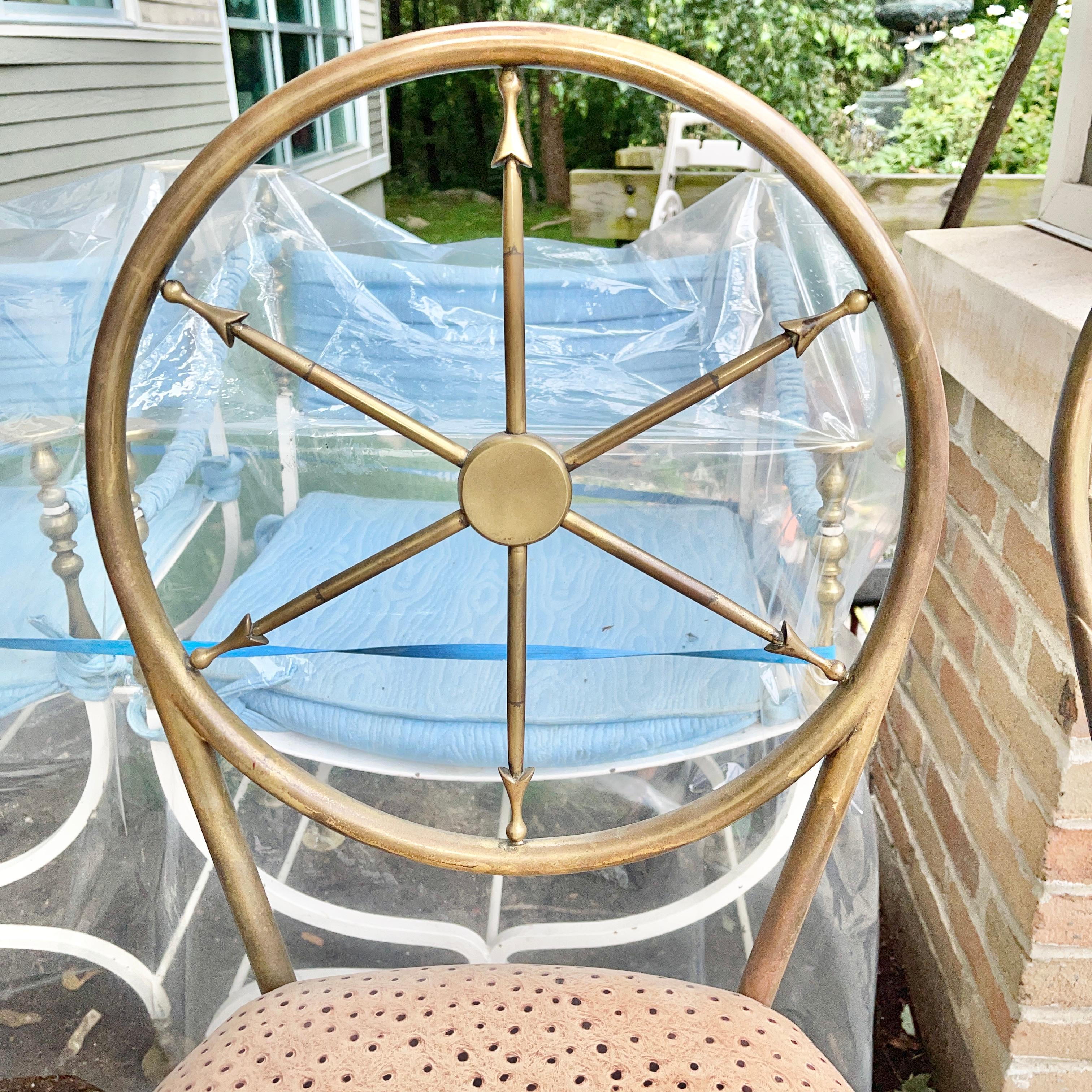 Chiavari Brass Compass Chairs, 4x For Sale 8