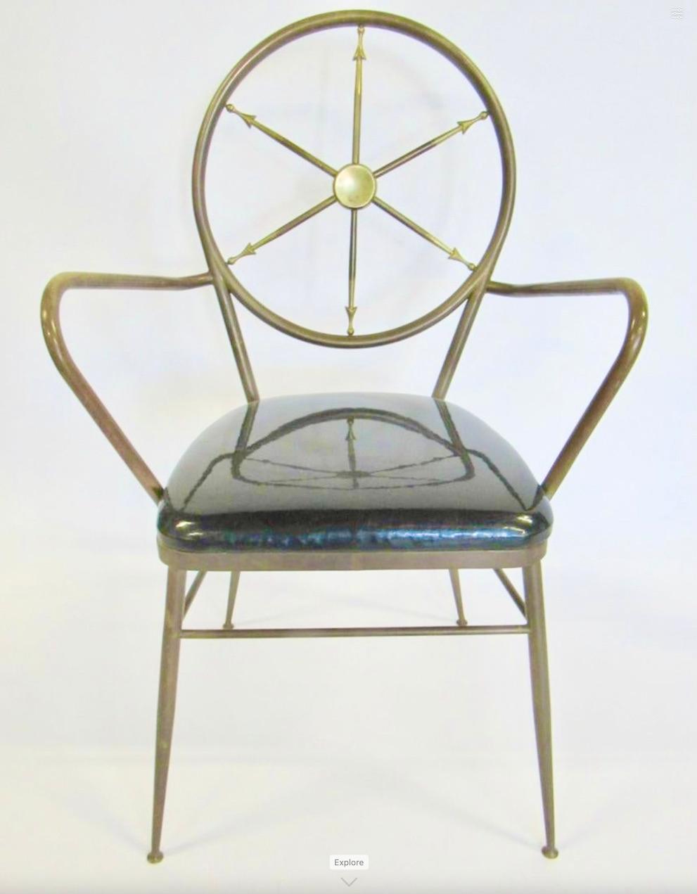 Chiavari Brass Compass Chairs, 4x For Sale 10