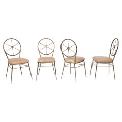 Chiavari Compass Brass Chairs, 4x