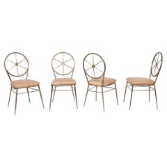 Retro Chiavari Brass Compass Chairs, 4x