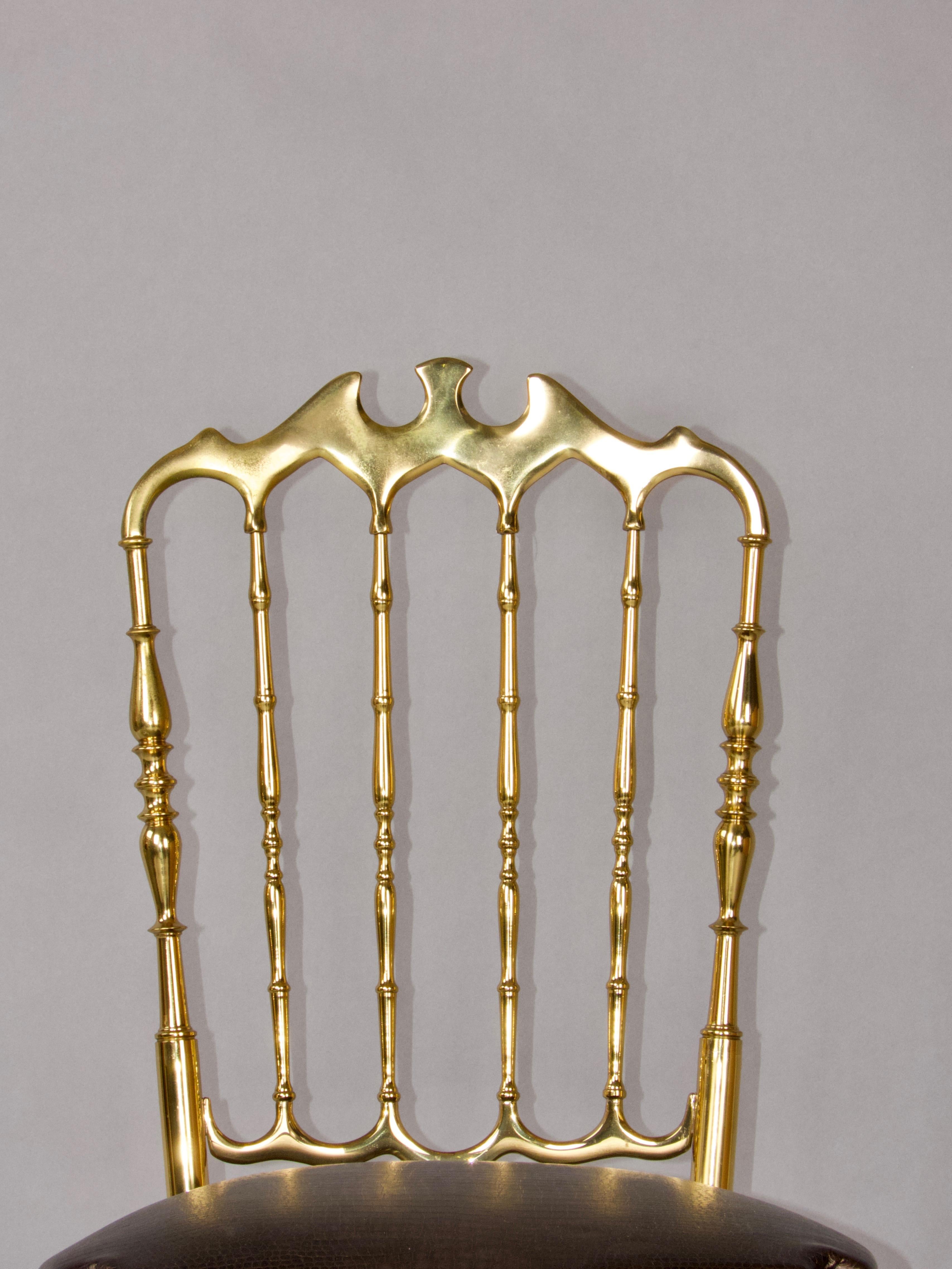 Chiavari Brass Dining Chair In Good Condition For Sale In grand Lancy, CH