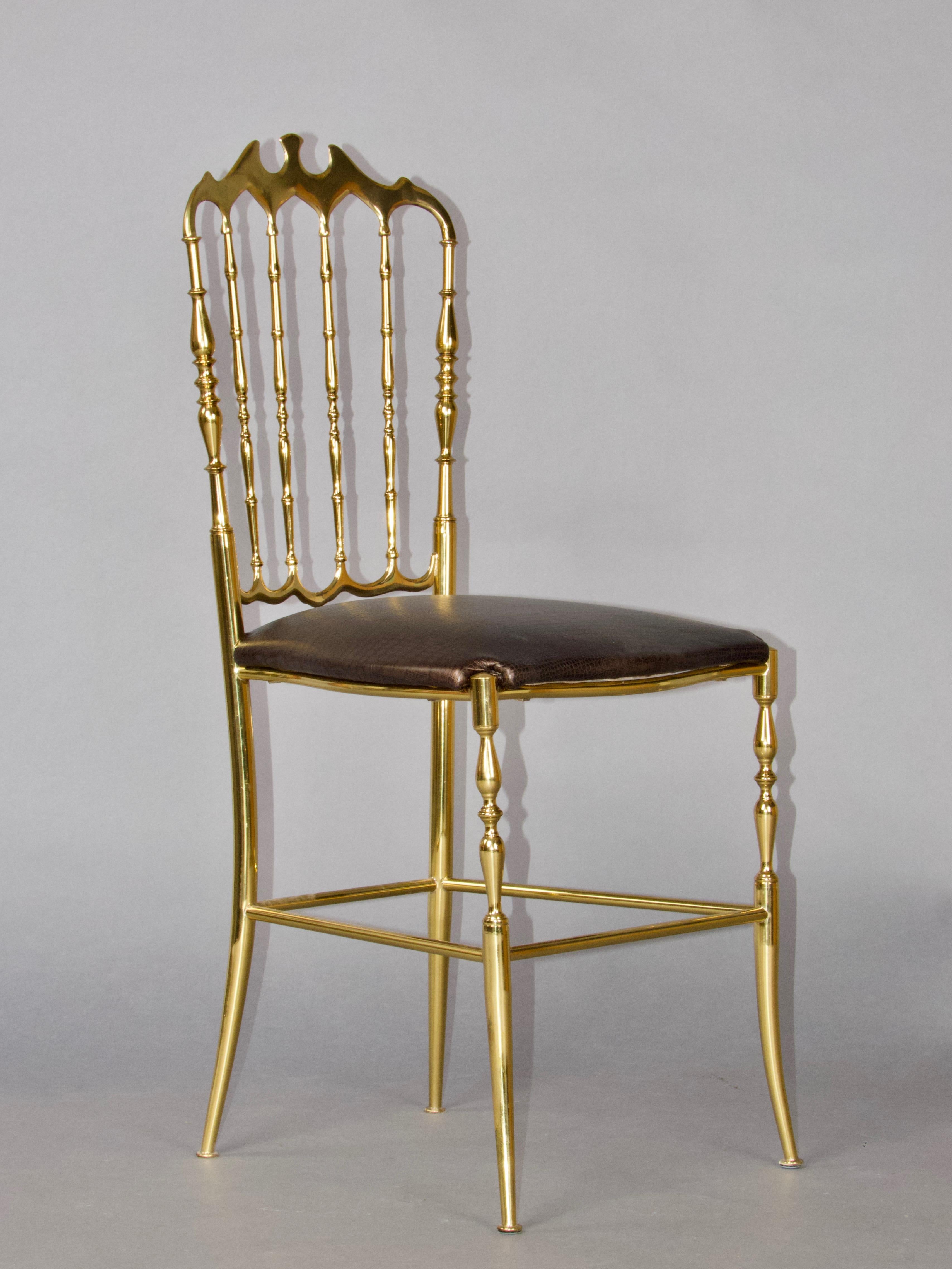 Chiavari Brass Dining Chair For Sale 1