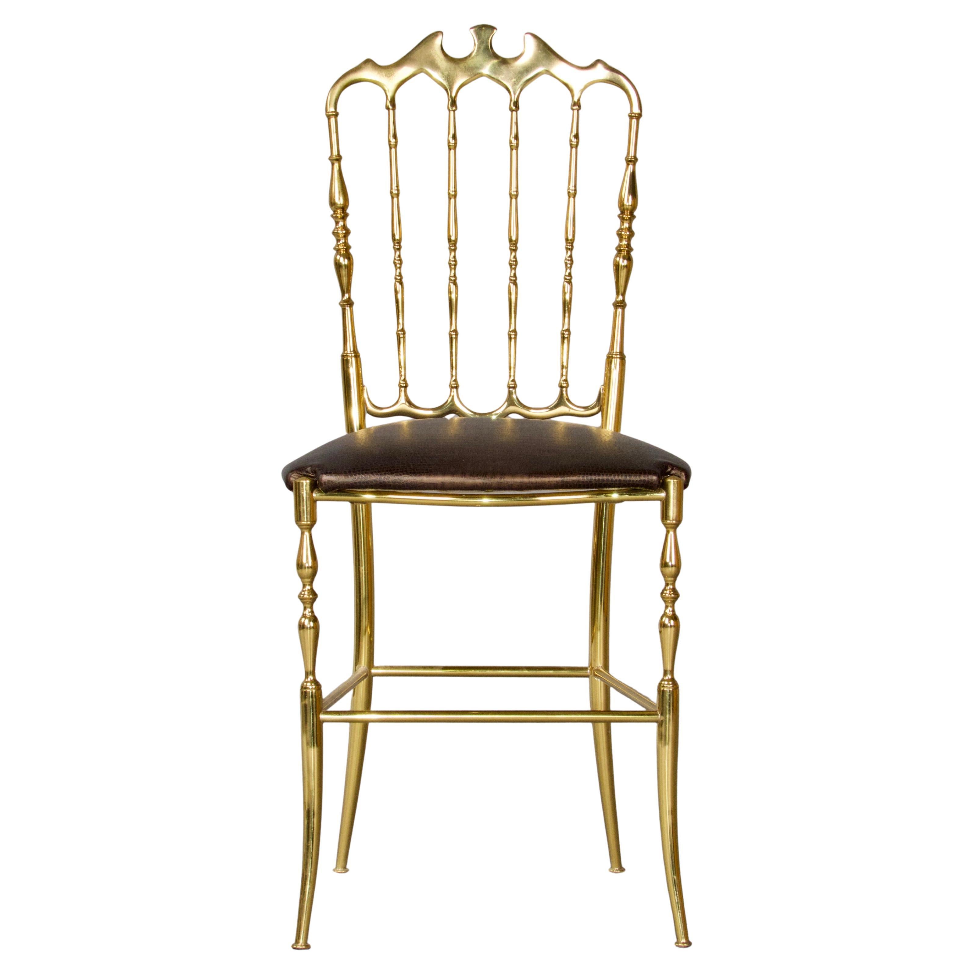 Chiavari Brass Dining Chair For Sale