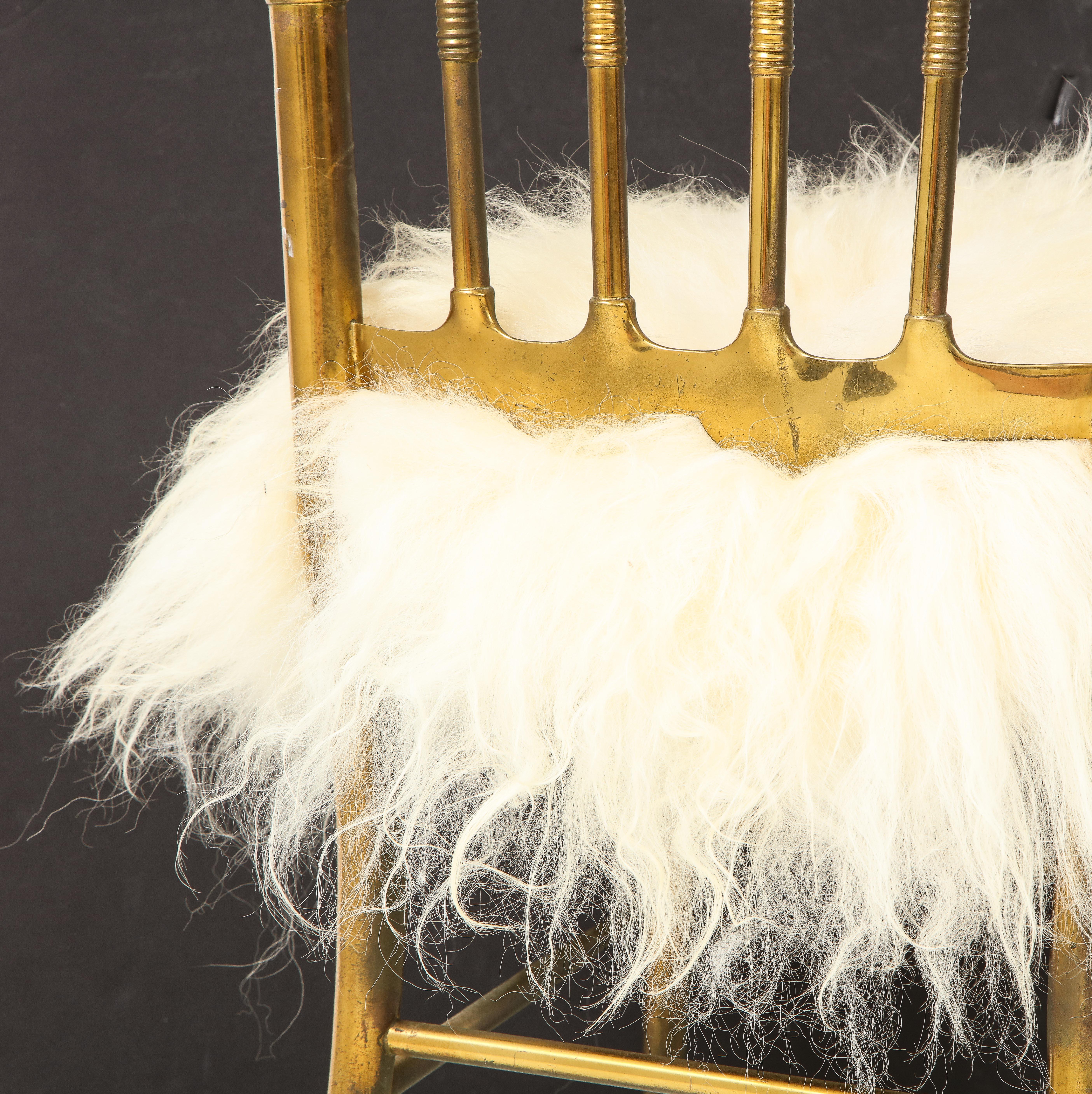 Chiavari Brass, Sheepskin Chair 7