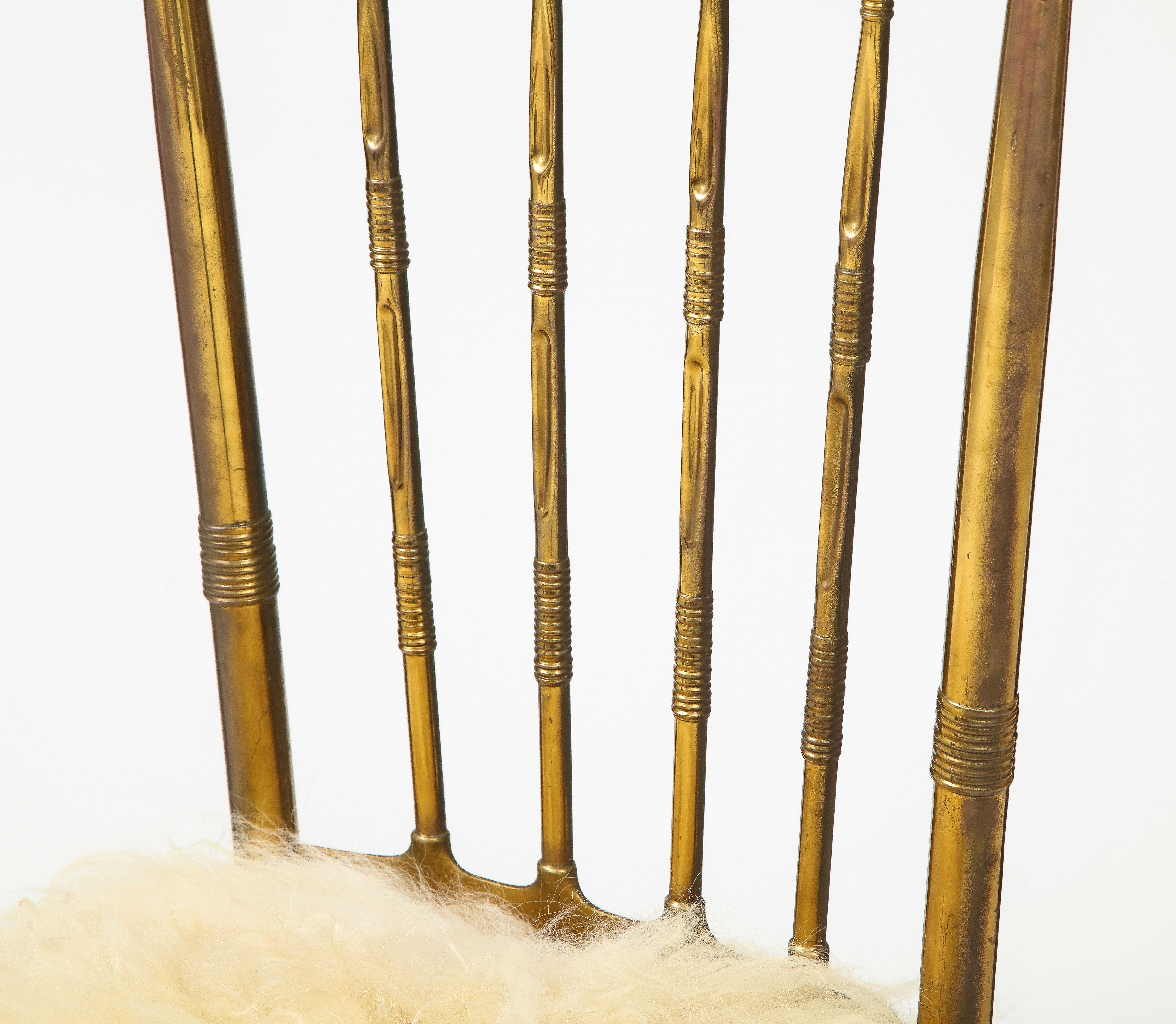 Chiavari Brass, Sheepskin Chair 3