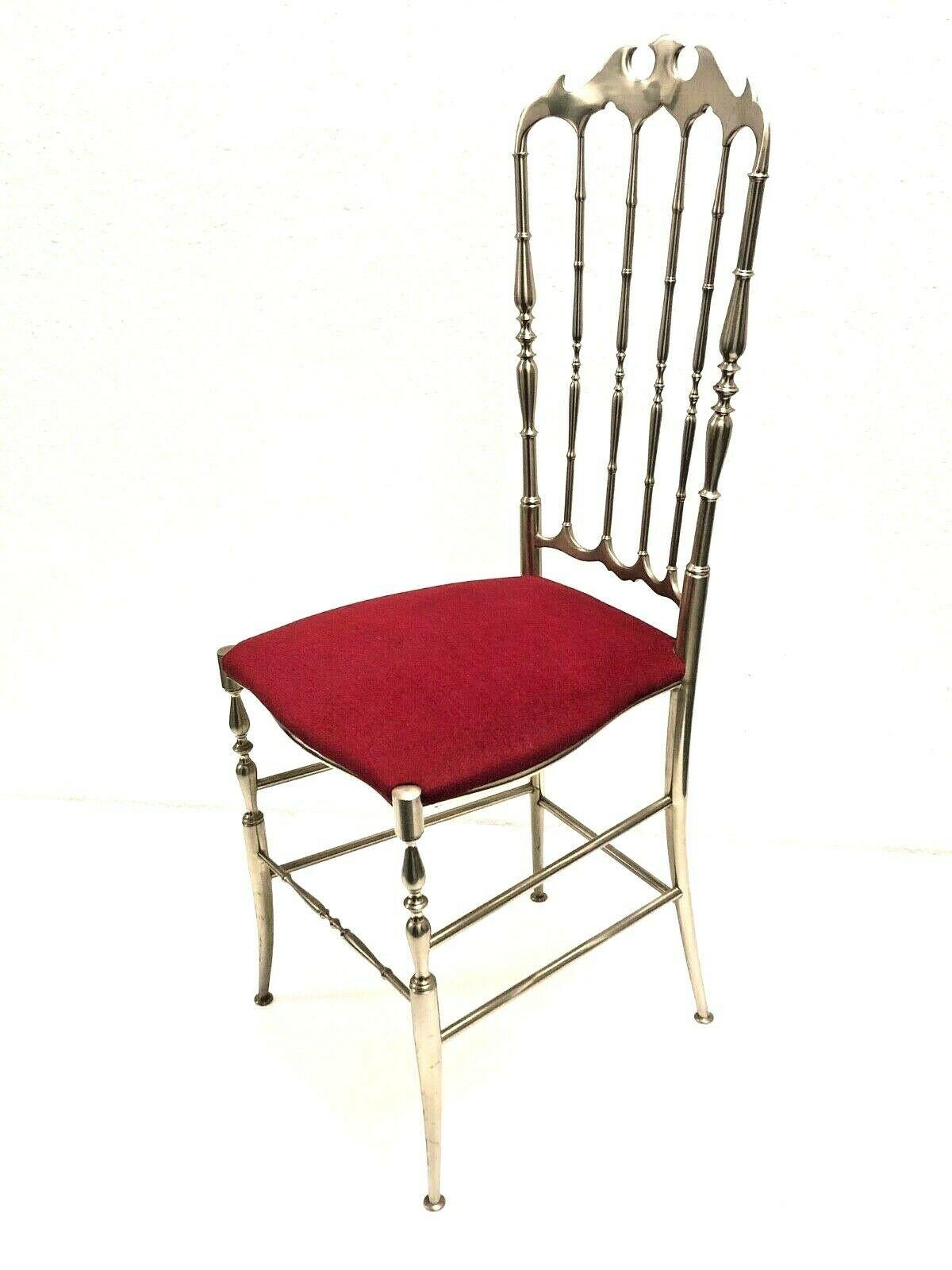 Chiavari Chair Brushed Steel 1960s Design Italian Hollywood Regency 1