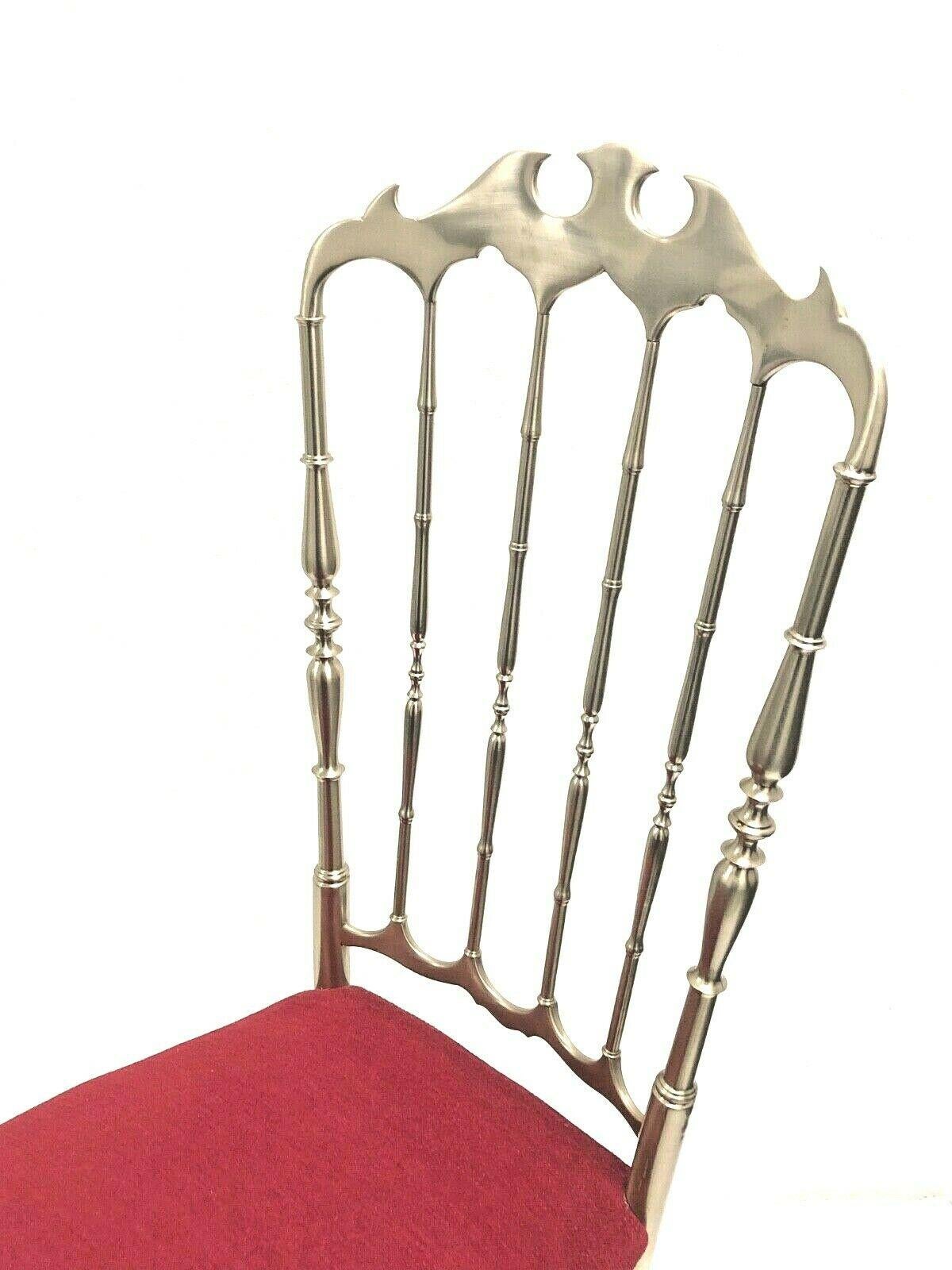 Chiavari Chair Brushed Steel 1960s Design Italian Hollywood Regency 2