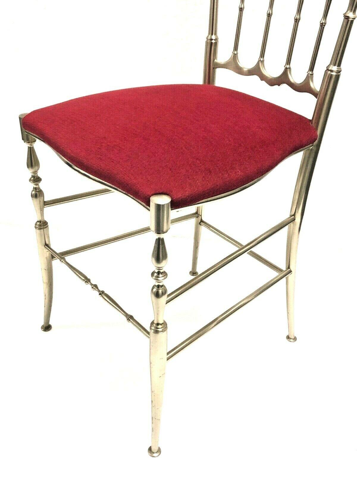 Chiavari Chair Brushed Steel 1960s Design Italian Hollywood Regency 3