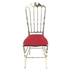 Chiavari Chair Brushed Steel 1960s Design Italian Hollywood Regency