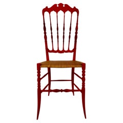 Chiavari-Stuhl von Ditta Levaggi Rinaldo, lackiert in mattem Tomatenrot, Italien