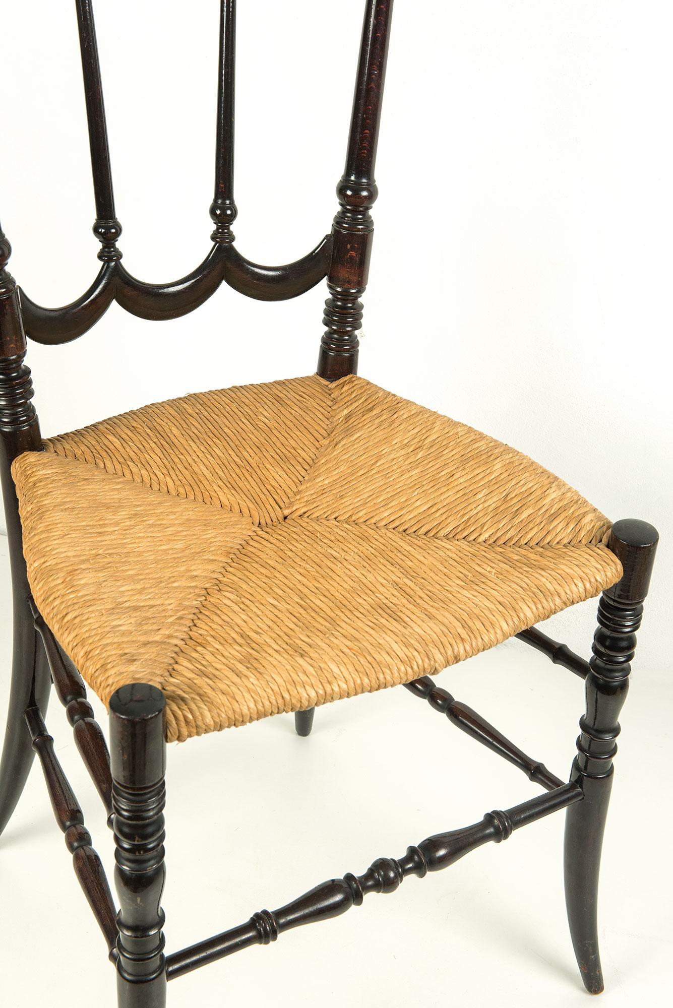 Hand-Crafted Chiavari Chair Tre Archi by Fratelli Levaggi, 1950s For Sale