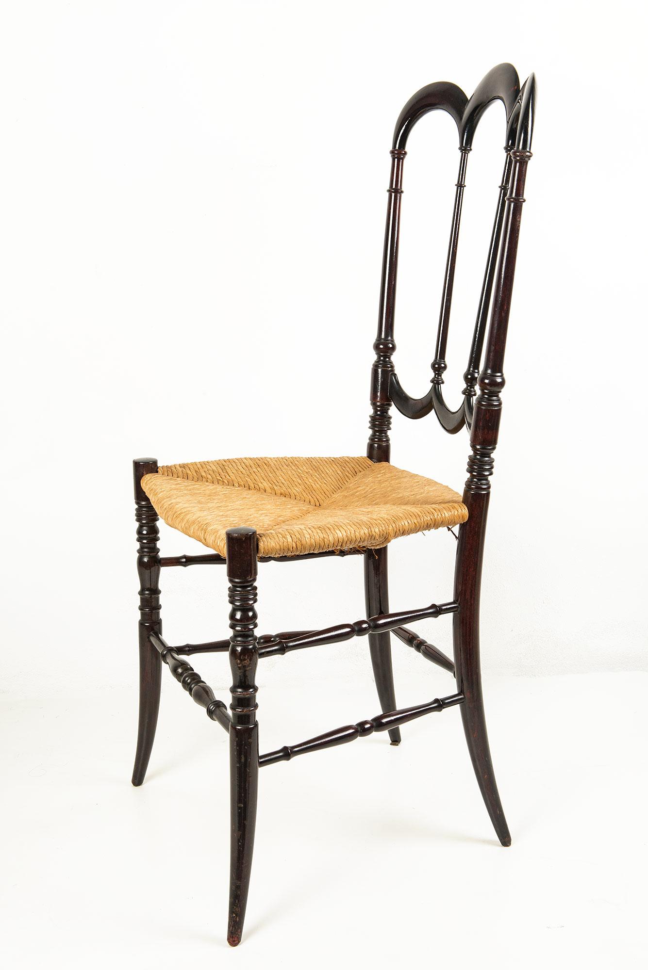 Chiavari Chair Tre Archi by Fratelli Levaggi, 1950s In Good Condition For Sale In Lugano, TI