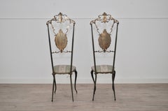 Chiavari Chairs Hollywood Regency, in Hand Finished Brass, Italy, 1930s