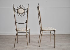 Chiavari Chairs Hollywood Regency in Brass, Italy, 1950s