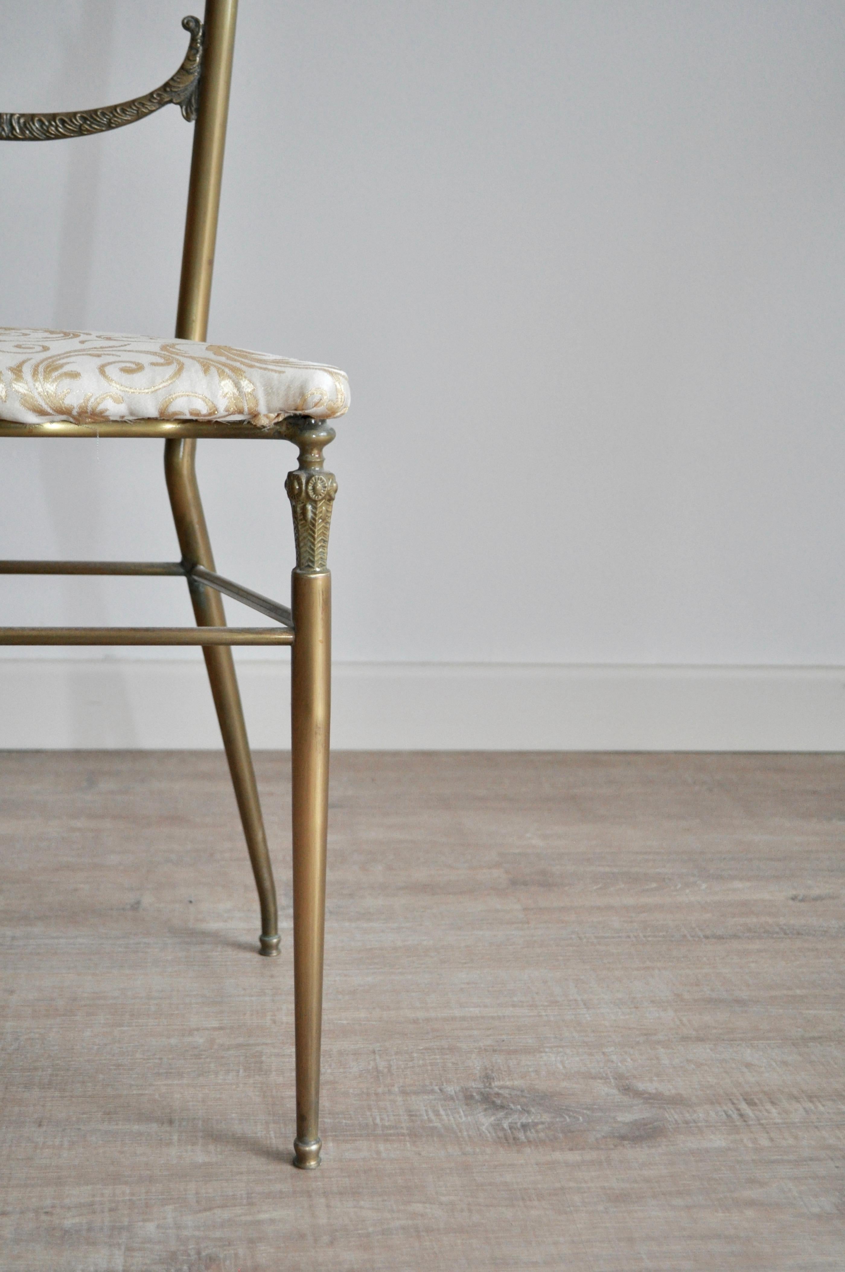 Chiavari Chairs Hollywood Regency in Brass, Italy, 1950s For Sale 1