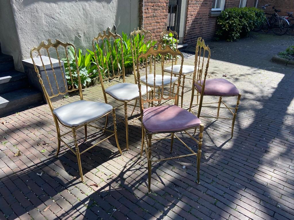 Hand-Crafted Chiavari chairs, set of 6 For Sale