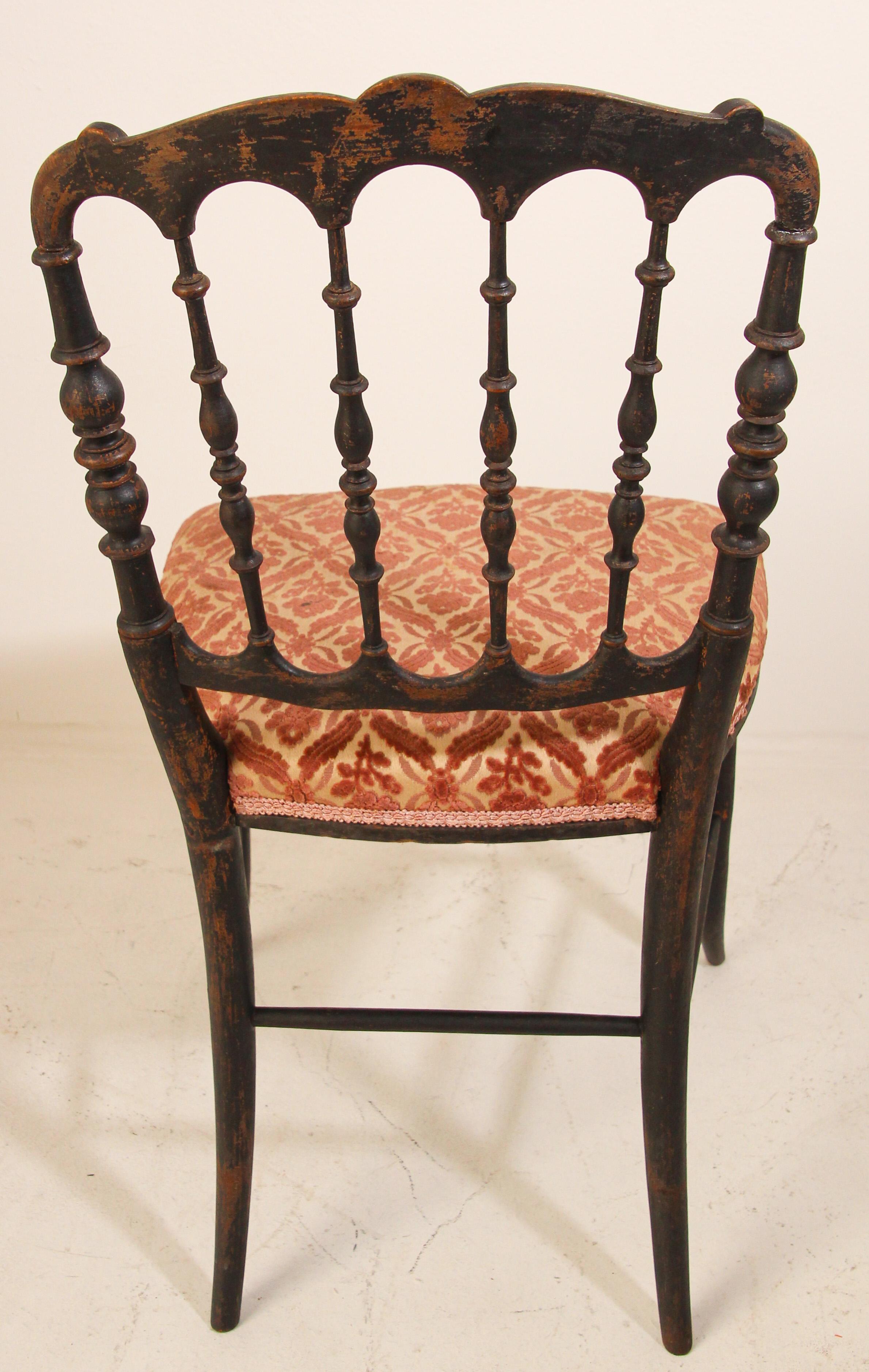 Chiavari Ebonized Side Chair by Gaetano Descalzi, Italy, 19th Century 6