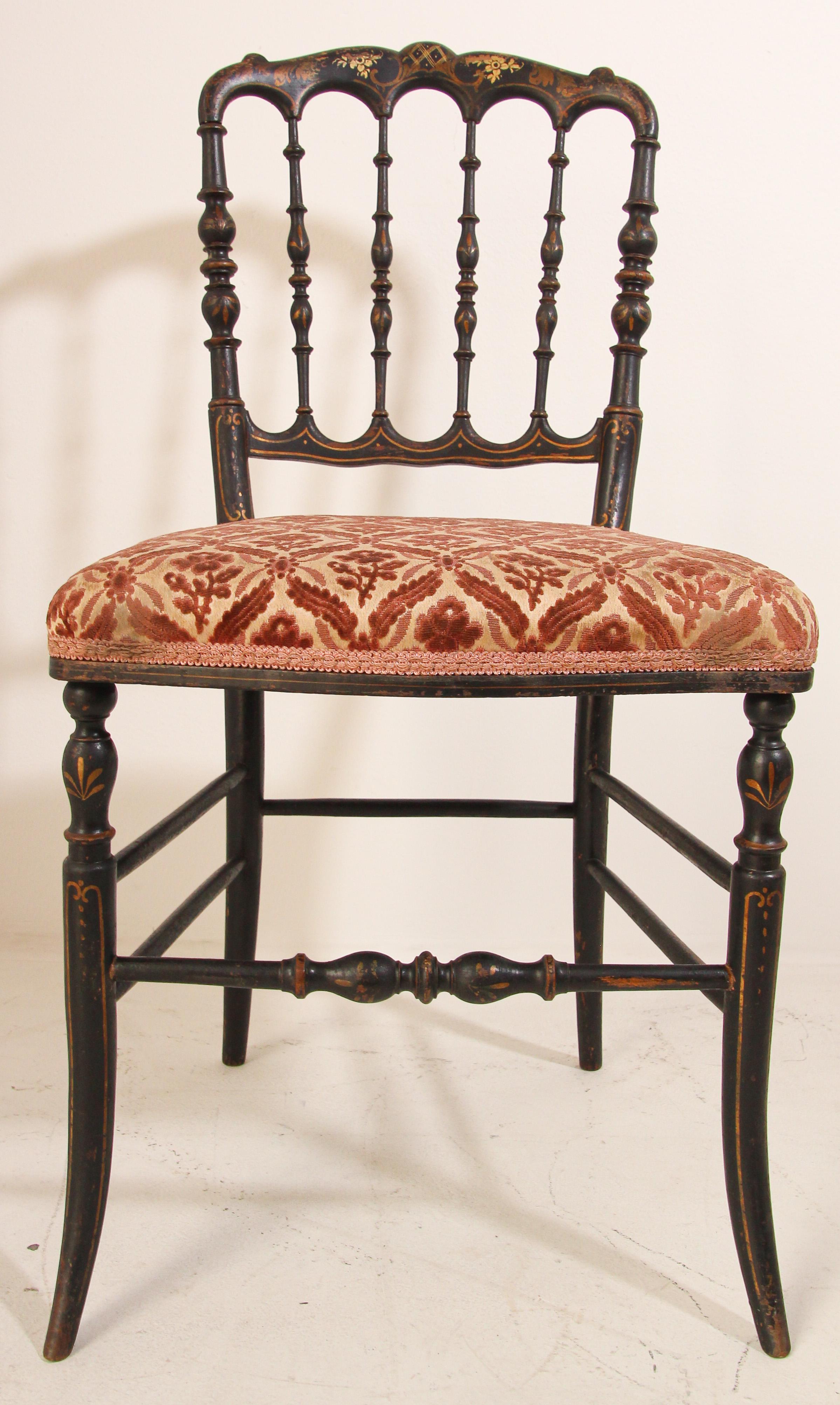 Chiavari Ebonized Side Chair by Gaetano Descalzi, Italy, 19th Century 2