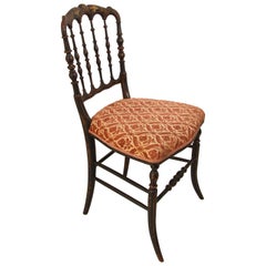 Chiavari Ebonized Side Chair by Gaetano Descalzi, Italy, 19th Century