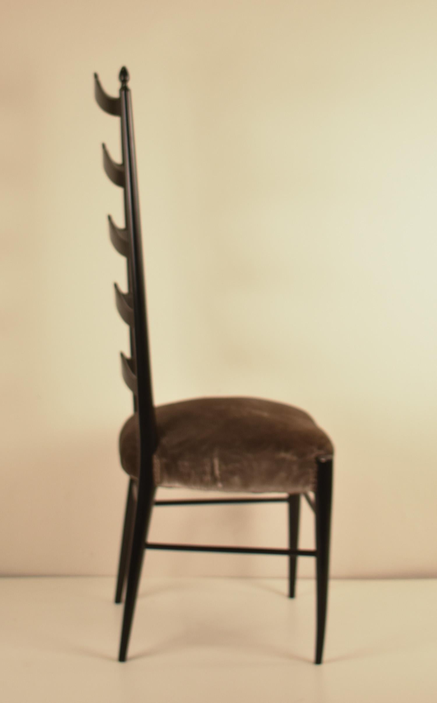 Chiavari Gio Ponti Stil Mitte des Jahrhunderts Modern Italienische Hochlehner Stühle 50s (Moderne der Mitte des Jahrhunderts) im Angebot