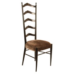 Chiavari Gio Ponti Style Mid-Century Modern Italian High Back Chairs 50s