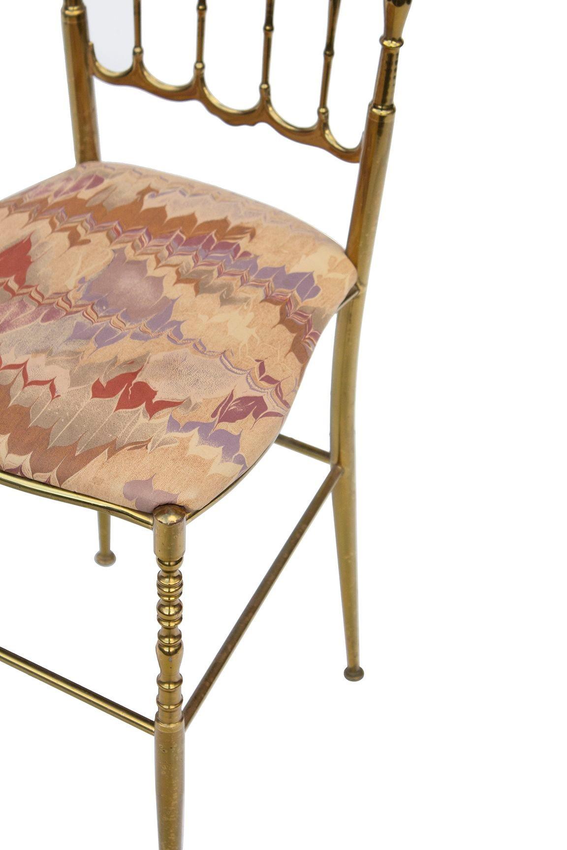 Chiavari Italian Brass Side Chair For Sale 5