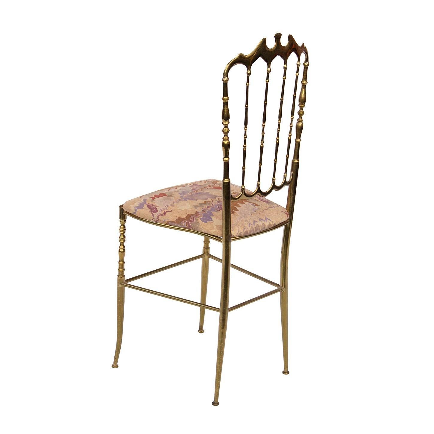 Chiavari Italian Brass Side Chair In Good Condition For Sale In Grand Rapids, MI
