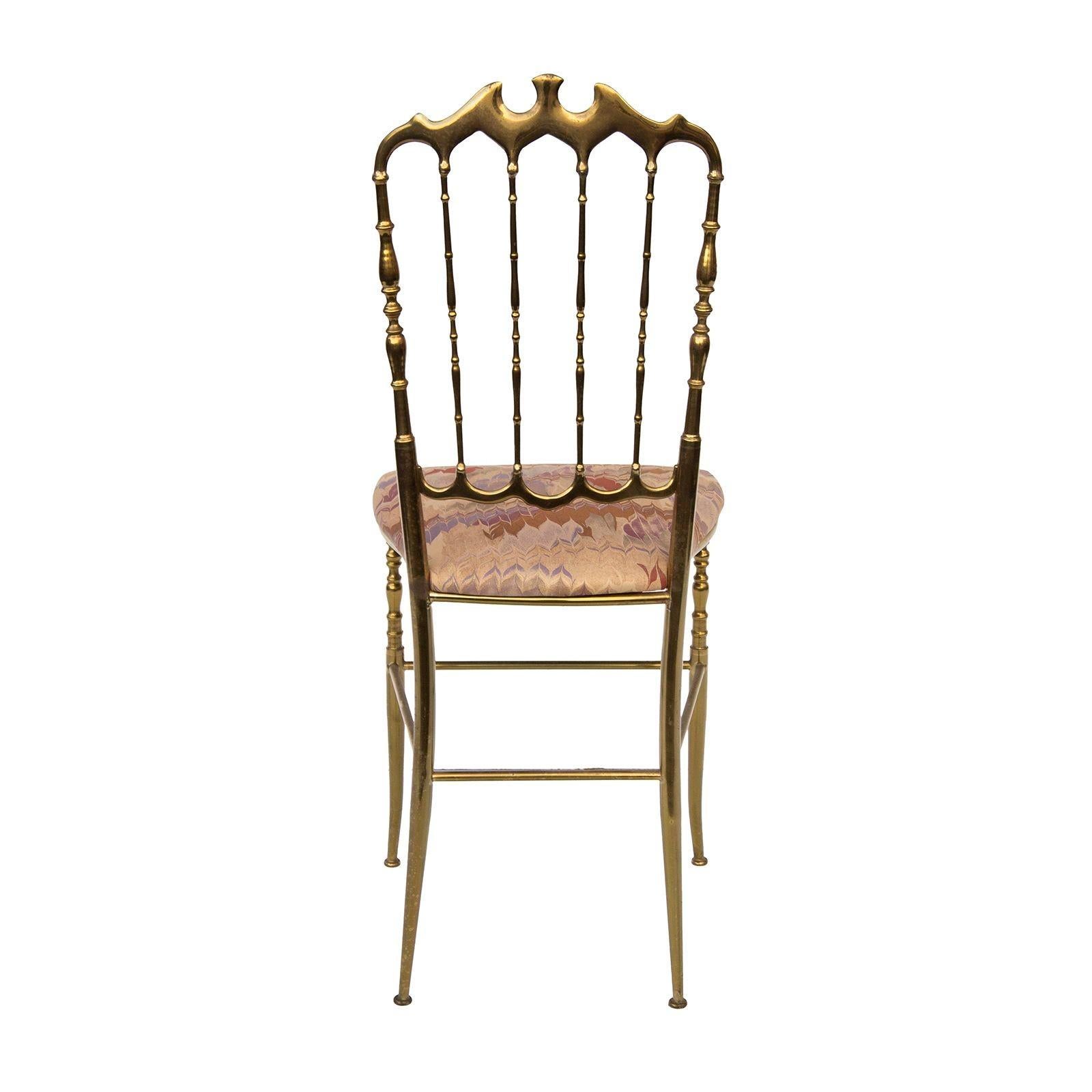 Chiavari Italian Brass Side Chair For Sale 1