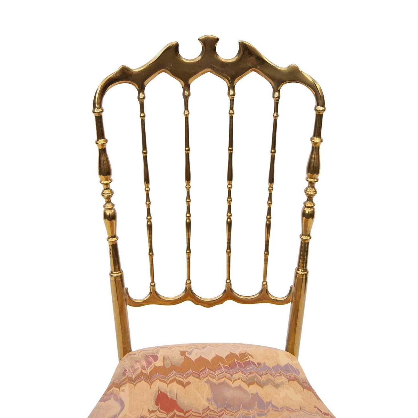 Chiavari Italian Brass Side Chair For Sale 2