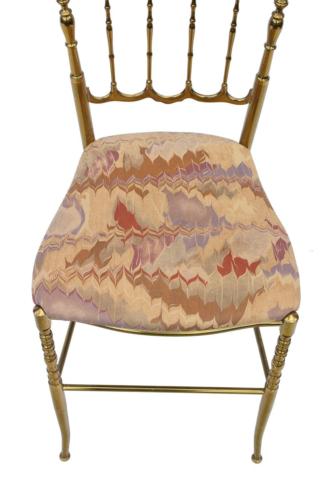 Chiavari Italian Brass Side Chair For Sale 3