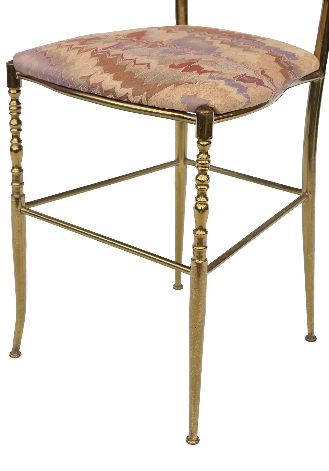 Chiavari Italian Brass Side Chair For Sale 4