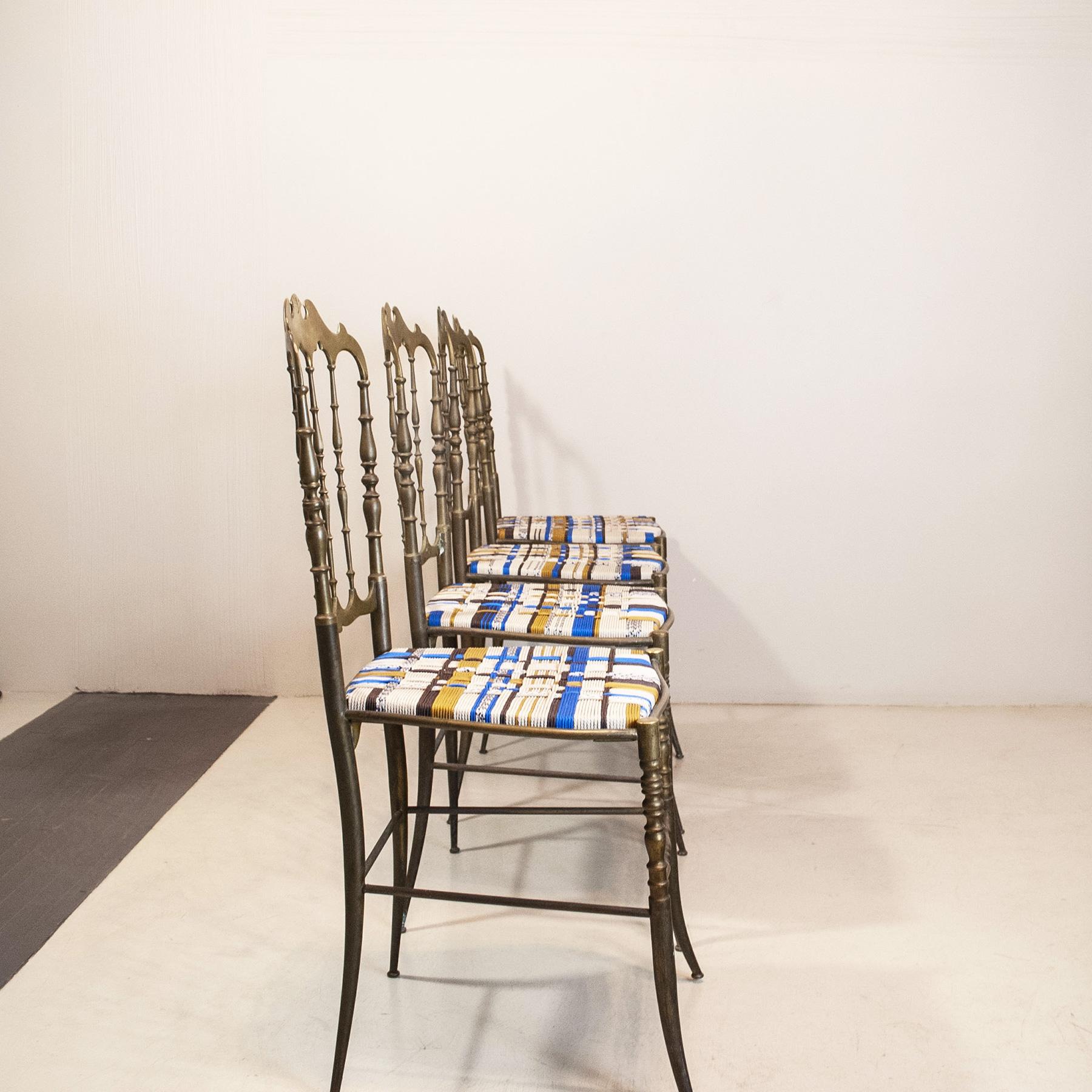 Chiavari Italienische Mid-Century-Stühle aus Messing im Zustand „Gut“ im Angebot in bari, IT