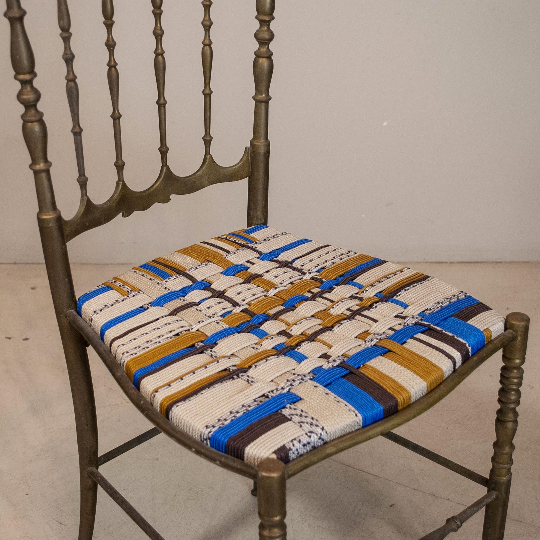 Chiavari Italian Midcentury Chairs in Brass For Sale 3
