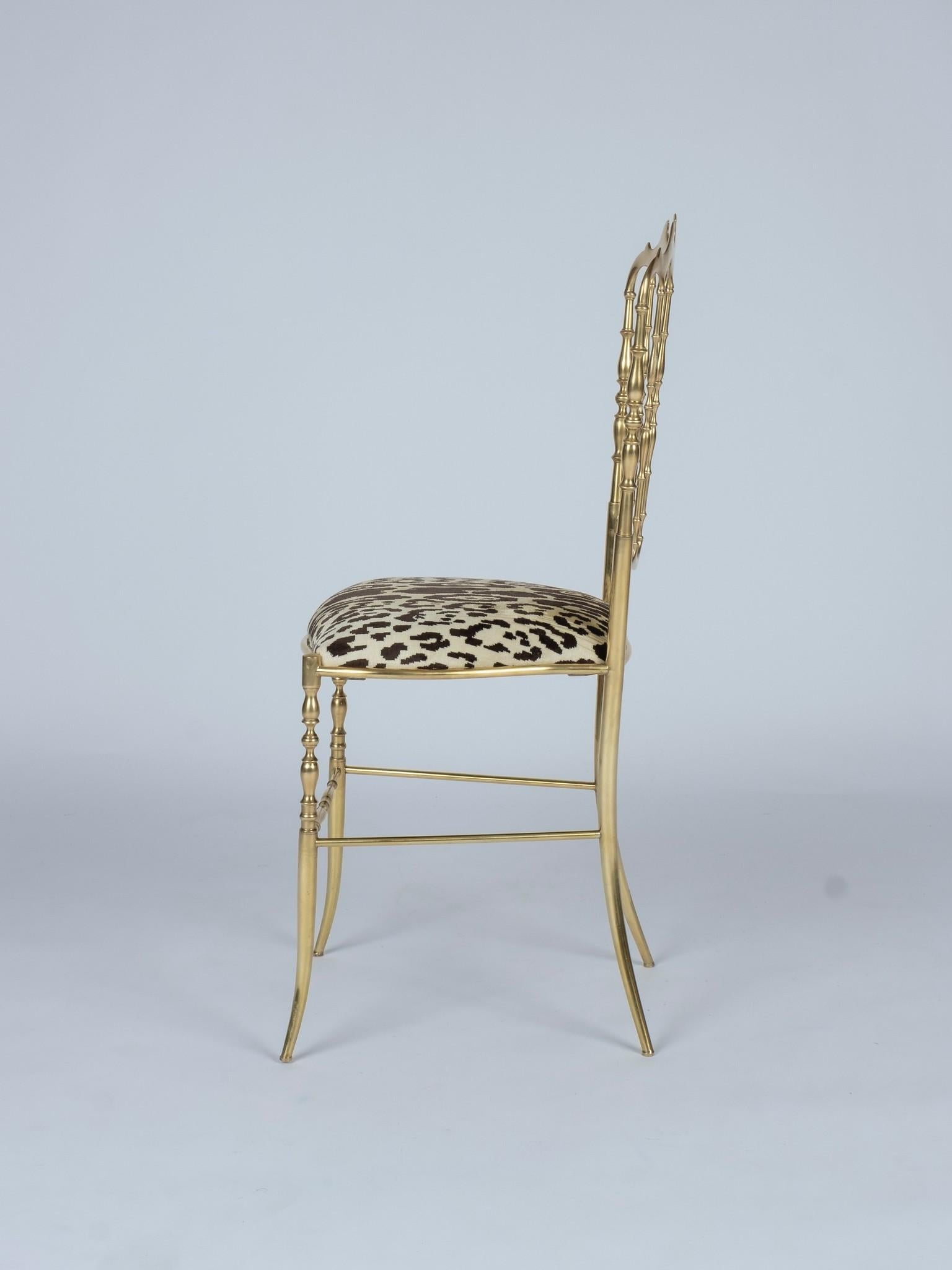 Napoleon III Chiavari Leopord Velvet Chair