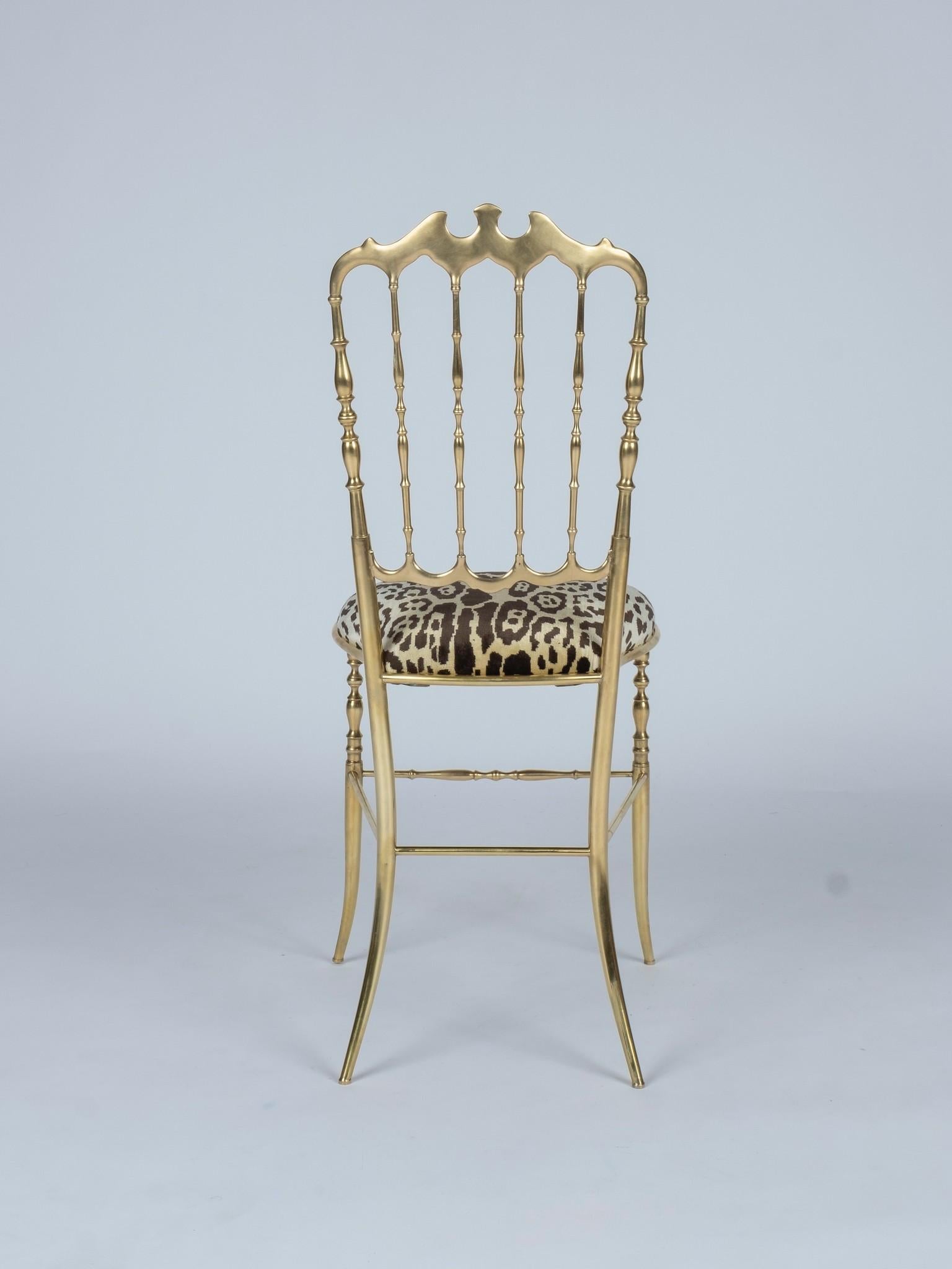 European Chiavari Leopord Velvet Chair