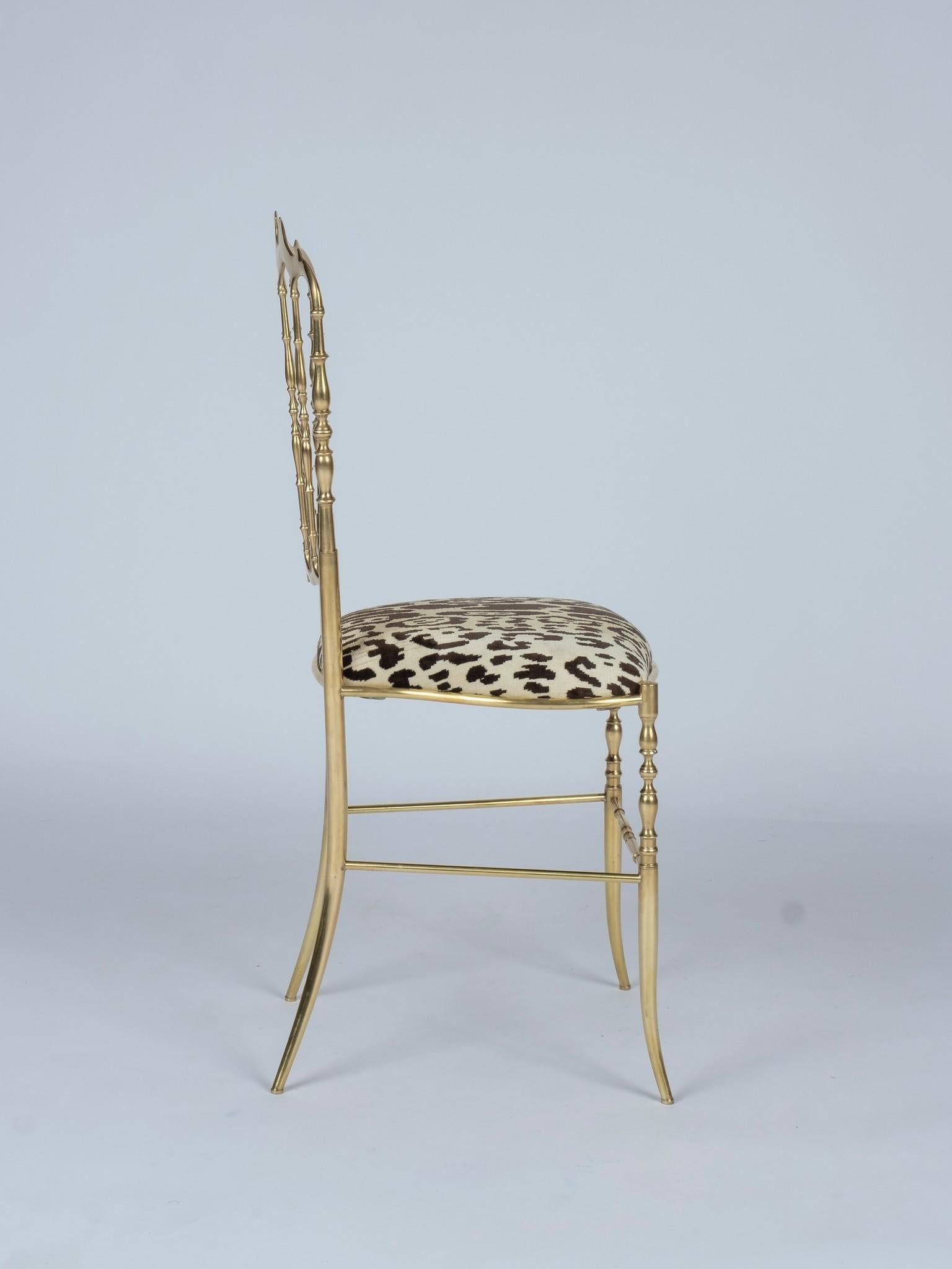 Chiavari Leopord Velvet Chair In Good Condition In Houston, TX