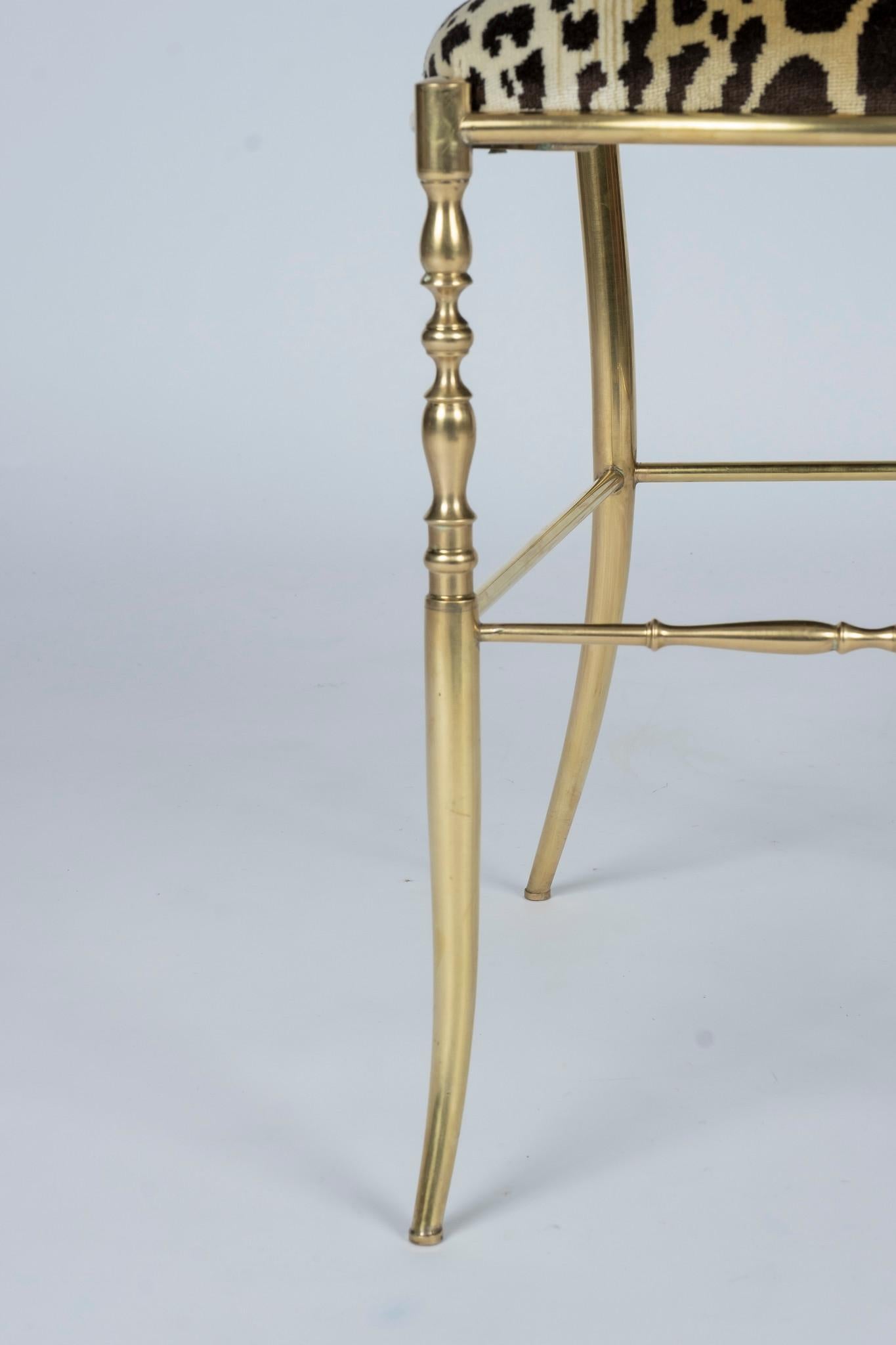 Brass Chiavari Leopord Velvet Chair